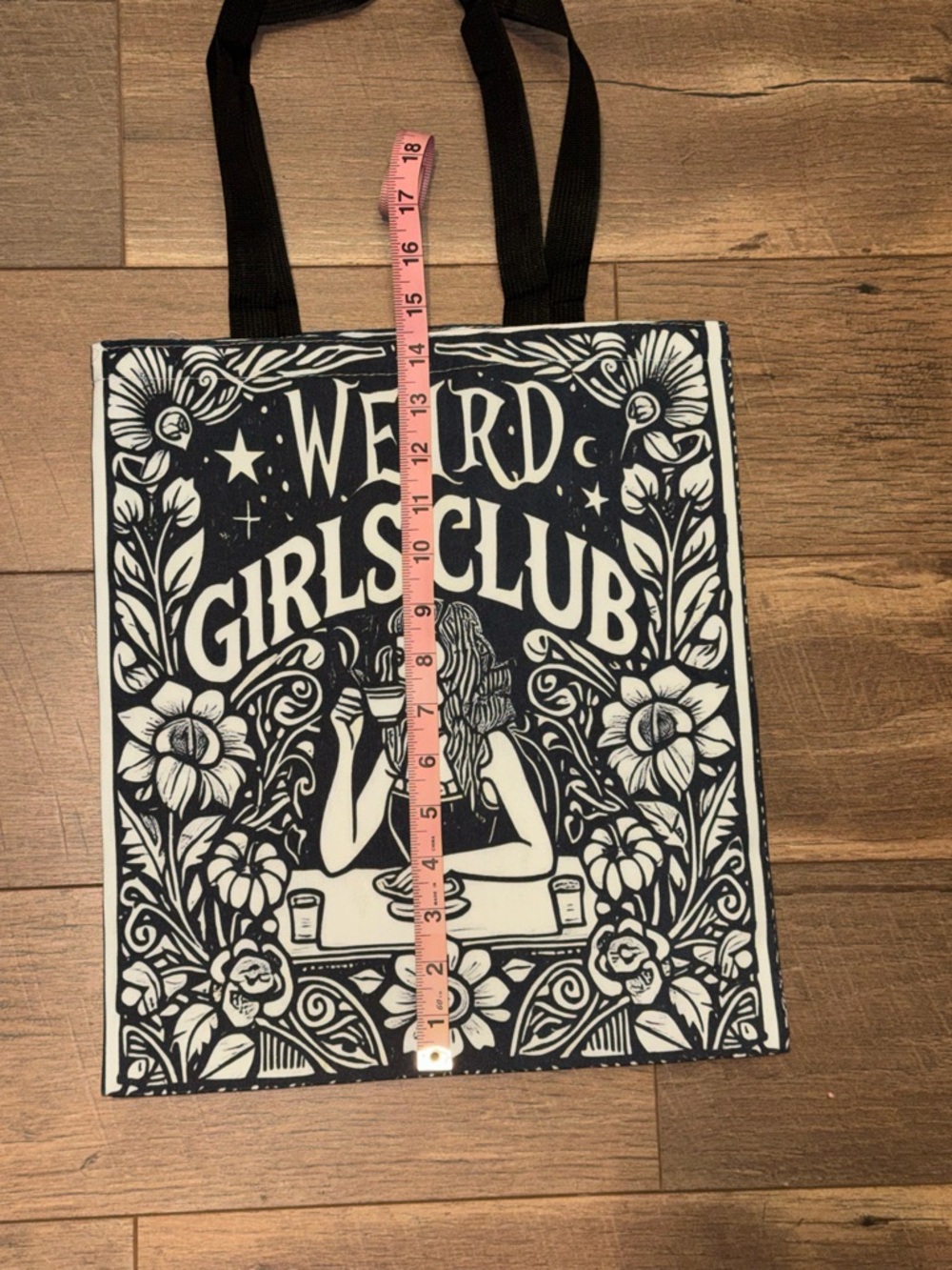 BNWT “Weird Girls Club” Gothic Cottagecore Witchy Bookish Tote Bag - Picture 4 of 6